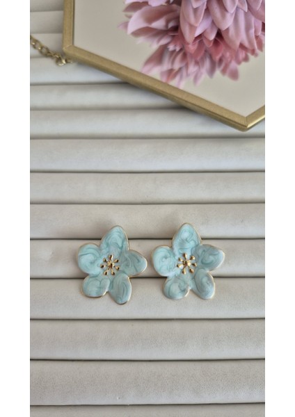 Çelik Mavi Çiçek Küpe fiyatları