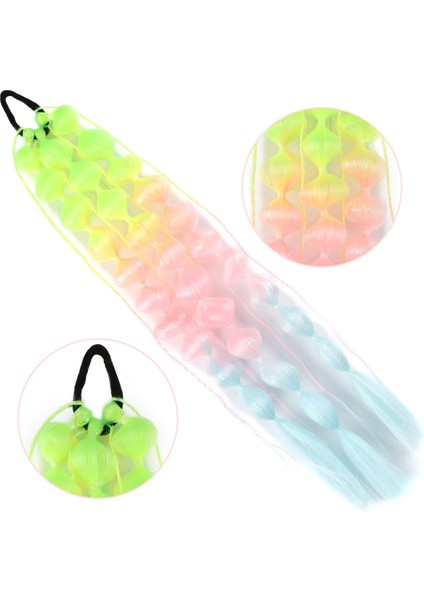 Bn Örgülü Simli Lastikli At Kuyruğu / ACM27