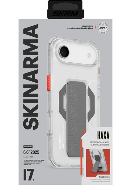 iPhone 17 Air Uyumlu Kılıf M-Safe Şarj Özellikli Airbag Tasarımlı Standlı Skinarma Haxa Kapak Şeffaf indirimleri