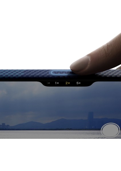 iPhone 17 Pro Kılıf M-Safeli Aramid Fiber Pitaka Tactile Woven Starpeak Serisi Over The Horizon Mavi