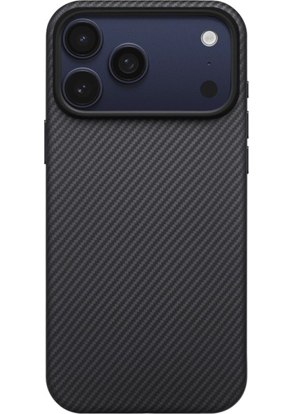 iPhone 17 Pro Max Kılıf M-Safeli 1500D Aramid Fiber Pitaka Military-Grade Classic Serisi Siyah-Gri