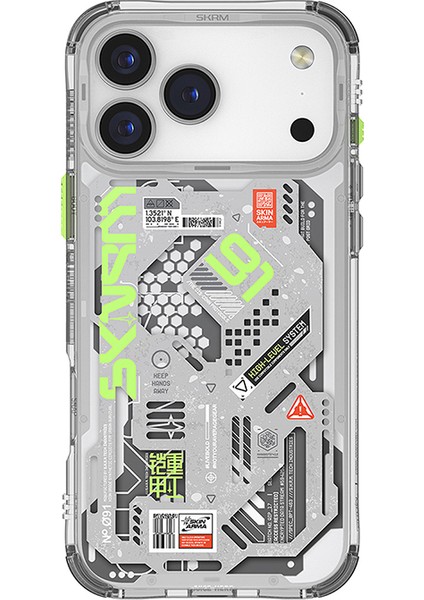 iPhone 17 Pro Uyumlu Kılıf Desenli Airbag Tasarımlı Skinarma Spectra Kapak Beyaz