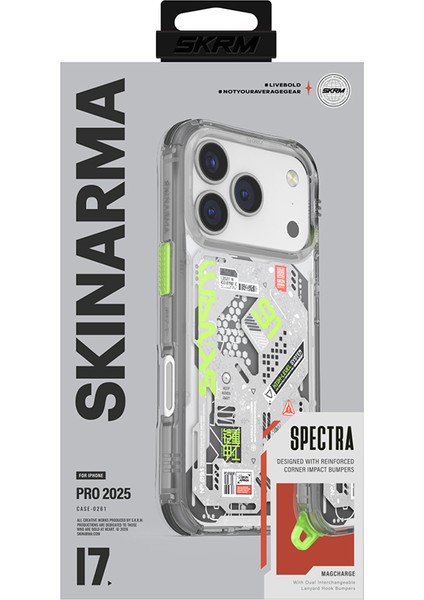 iPhone 17 Pro Uyumlu Kılıf Desenli Airbag Tasarımlı Skinarma Spectra Kapak Beyaz indirimleri