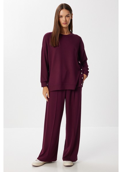 Yumuşak Modal Alt-Üst Takım LBY0009 Mürdüm modelleri