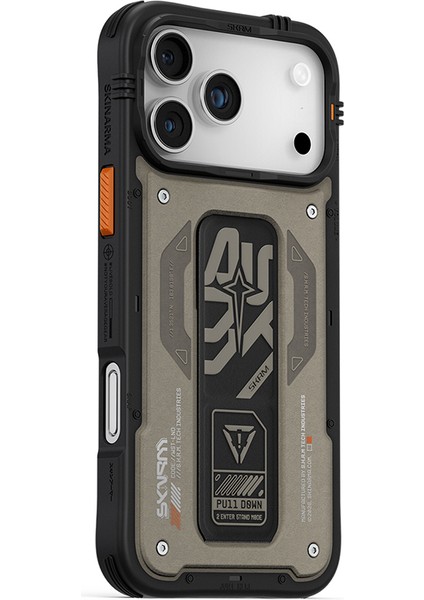 iPhone 17 Pro Max Uyumlu Kılıf Desenli Airbag Tasarımlı Standlı Skinarma Aegis Kapak Gri fırsatları