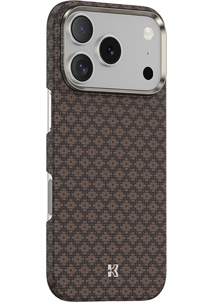 iPhone 17 Pro Uyumlu Kılıfm-Safe Şarj Özellikli Benks Armorair Armorgrid Serisi Kevlar Kapak Gold modelleri