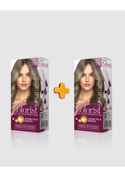 Premium 2'li Yarı Kit Set Boya 8.11 Yoğun Küllü Açık Kumral