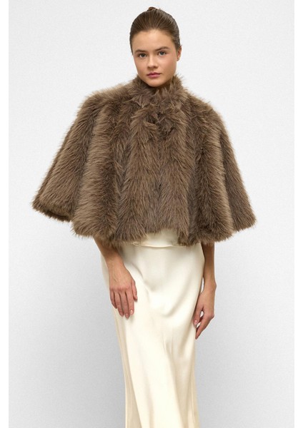 Kısa Suni Kürk Panço Vizon 1013