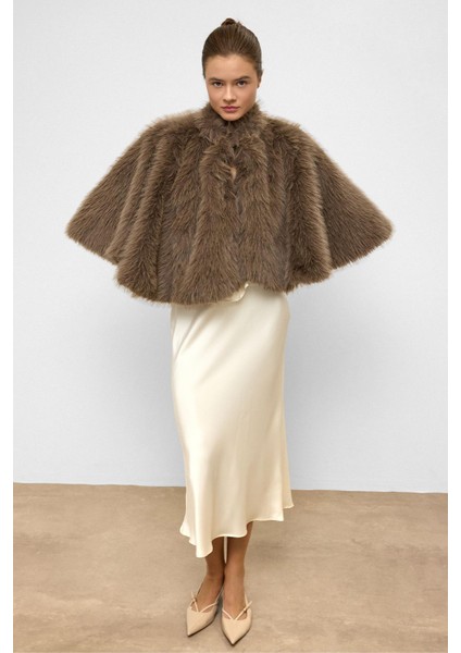 Kısa Suni Kürk Panço Vizon 1013 indirimleri