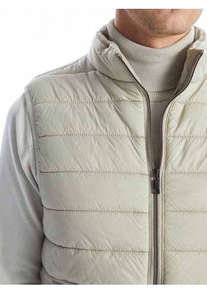 Lcwaıkıkı Classic Bej Standart Kalıp Dik Yaka Erkek Şişme Yelek modelleri