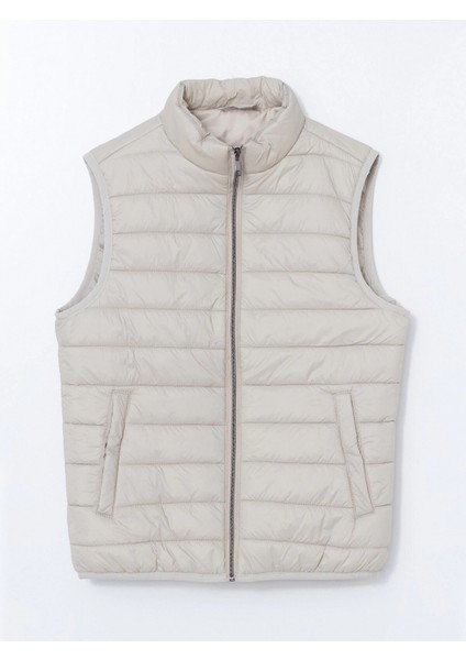 Lcwaıkıkı Classic Bej Standart Kalıp Dik Yaka Erkek Şişme Yelek