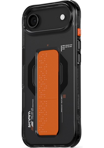 iPhone 17 Air Uyumlu Kılıf M-Safe Şarj Özellikli Airbag Tasarımlı Standlı Skinarma Haxa Kapak Füme fiyatları