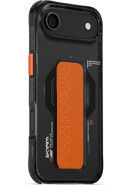 iPhone 17 Air Uyumlu Kılıf M-Safe Şarj Özellikli Airbag Tasarımlı Standlı Skinarma Haxa Kapak Füme modelleri