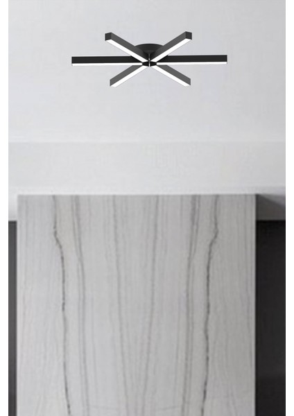 Borde ( Siyah Kasa, Sarı Işık ) Ledli Modern Plafonyer LED Avize, Salon, Mutfak, Oturma Odası fiyatları