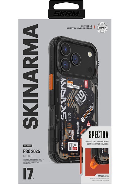 iPhone 17 Pro Uyumlu Kılıf Desenli Airbag Tasarımlı Skinarma Spectra Kapak Siyah indirimleri