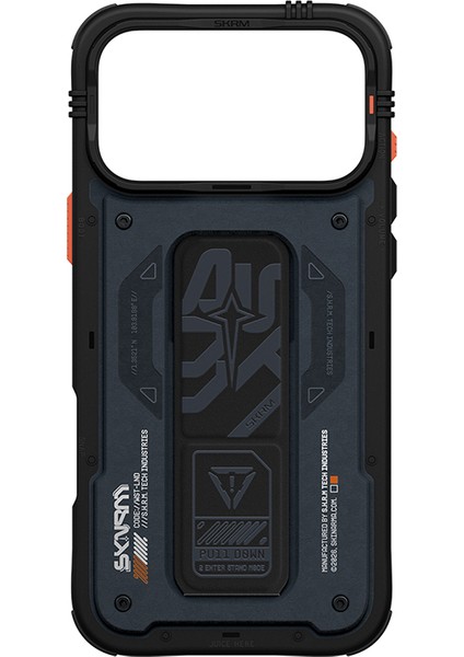 iPhone 17 Pro Max Uyumlu Kılıf Desenli Airbag Tasarımlı Standlı Skinarma Aegis Kapak Lacivert fırsatları