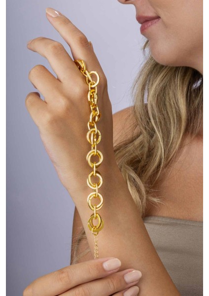 Altın Kaplama Hallow Kadın Çelik Bileklik