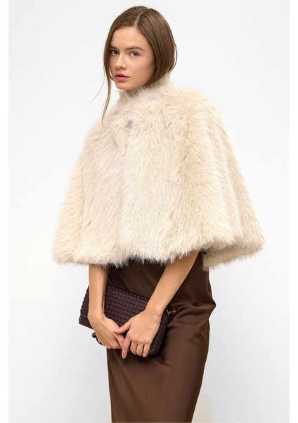 Kısa Suni Kürk Panço Bej 1013 fiyatları