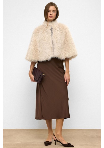 Kısa Suni Kürk Panço Bej 1013 modelleri