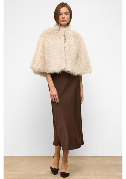 Kısa Suni Kürk Panço Bej 1013 indirimleri