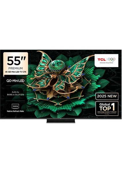 55C7K 55'' 139 Ekran Uydu Alıcılı 4K Ultra HD Google QD MiniLED TV