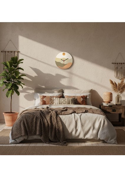 Pastel Bohem Modern Tasarımlı Duvar Saati - Sunset Wall Clock - Sessiz Mekanizmalı | Nonticking fiyatları