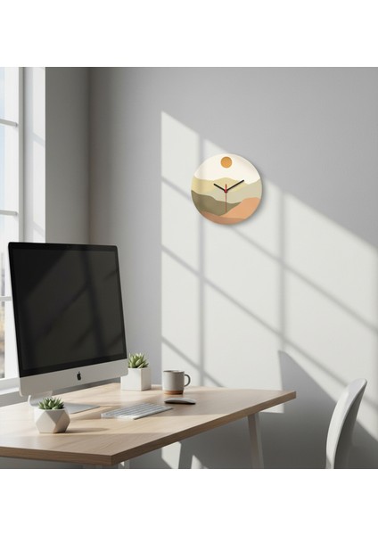 Pastel Bohem Modern Tasarımlı Duvar Saati - Sunset Wall Clock - Sessiz Mekanizmalı | Nonticking fırsatları
