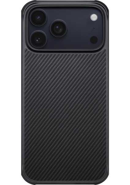iPhone 17 Pro Max Kılıf M-Safe Uyumlu Pitaka Aramid Pro Guard Serisi Black-Gray Kapak Siyah-Gri