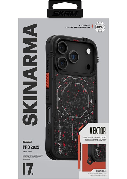 iPhone 17 Pro Max Uyumlu Kılıf M-Safe Şarj Özellikli Airbag Tasarımlı Skinarma Vektor Kapak Siyah indirimleri