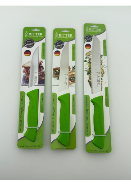 Rıtter 3'lü Set Ekmek 19 & Mutfak 15-13 cm Yeşil Renk