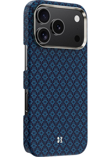 iPhone 17 Pro Uyumlu Kılıfm-Safe Şarj Özellikli Benks Armorair Armorgrid Serisi Kevlar Kapak Mavi modelleri