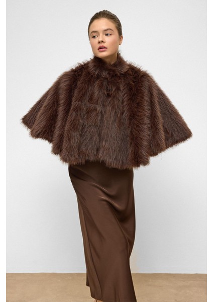 Kısa Suni Kürk Panço Kahve 1013 modelleri