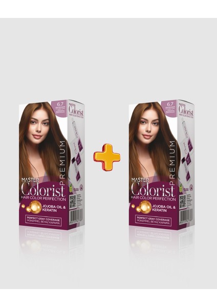Premium 2'li Yarı Kit Set Boya 6.7 Çikolata Kahve