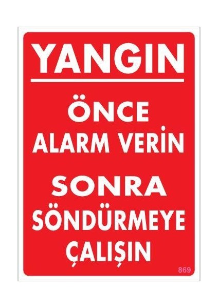 Yangın Nasıl Söndürülür Uyarı Levhası 25X35 KOD:869 fiyatları