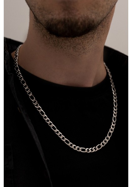 Erkek Çelik Kolye - Figaro Çizgili Erkek Çelik Zincir Kolye fiyatları