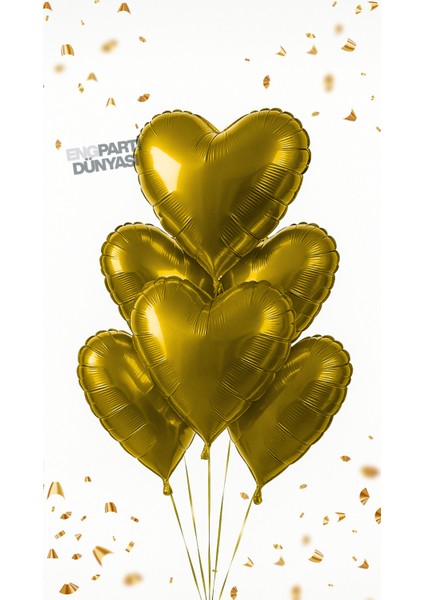 Kalp Folyo Balon 45CM | 5'li | indirimleri