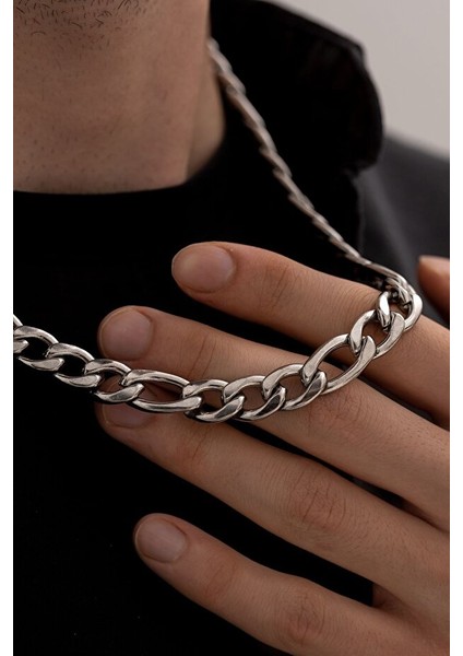 Erkek Çelik Kolye - 11 mm Figaro Model Çelik Kolye fiyatları