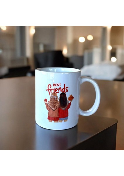 Best Friends Yazılı Baskılı Porselen Kupa