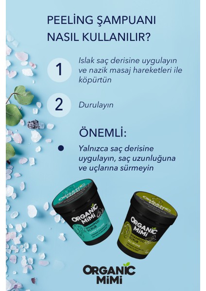 Hepsi Bir Arada Deniz Tuzu ve Nane Peeling Şampuan, Organik Nane, Jojoba, Dökülmeyi Kepeği Önler 280 G / Shampoo Scrub modelleri