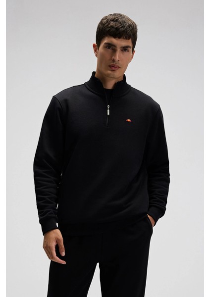 Pamuklu Regular Fit Yarım Fermuarlı Dik Yaka Sweat Erkek Sweat EM580