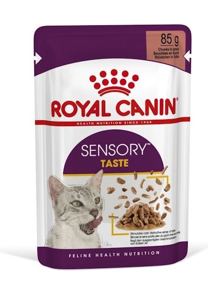 Sensory Tat Duyusu için Sos İçerisinde Yaş Kedi Maması 12 x 85g