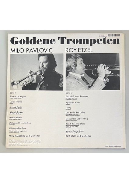 Milo Pavlovic - Roy Etzel Goldene Trompeten Lp Plak (Orijnal 1974 Dönem Alman Baskı) fiyatları
