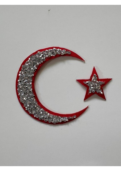 Taşlı Ütülenebilen Veya Sticker Olarak Kullanılabilen Ay ve Yıldız Türk Bayrağı Modeli fiyatları