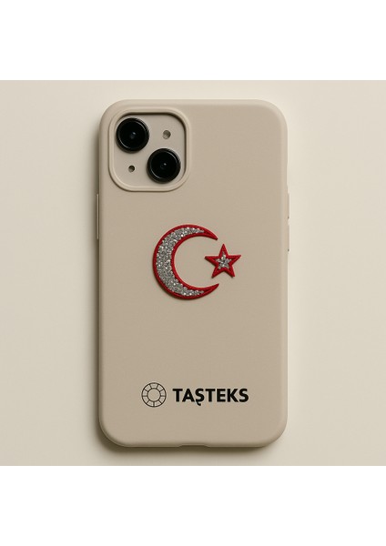 Taşlı Ütülenebilen Veya Sticker Olarak Kullanılabilen Ay ve Yıldız Türk Bayrağı Modeli modelleri