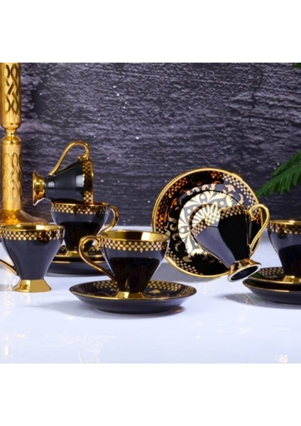 Pors. 6lı Fincan Tk.ayaklı(Black Gold)