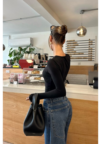 Siyah Bisiklet Yaka Basic Uzun Kollu Body fiyatları