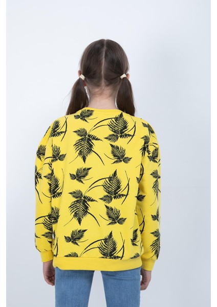 Kız Çocuk Yaprak Baskılı Sweatshirt indirimleri