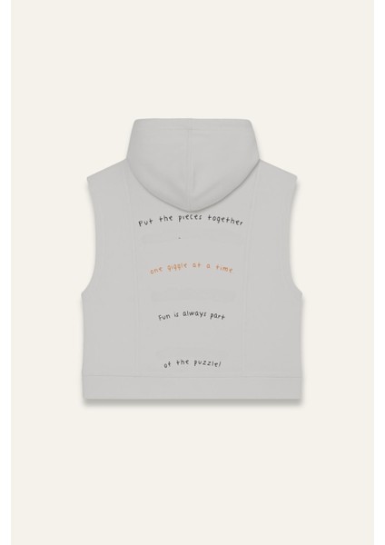 Unisex Çocuk Kapşonlu Kısa Kol Sweatshirt - Gri indirimleri