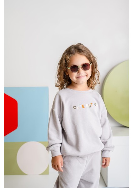 Kız Çocuk Nakışlı Sweatshirt - Gri fiyatları