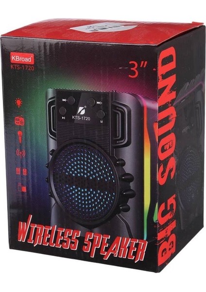 KTS-1720 Rgb Işıklı 3’’inç Bluetooth Hoparlör Speaker fırsatları